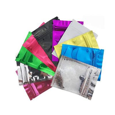 China 100 PCs Smell Proof Color Sample Mylar Double Sided Premium Flat Heat Sealable Foil Ziplock Bag 7.5x10cm 7.5x10cm for sale