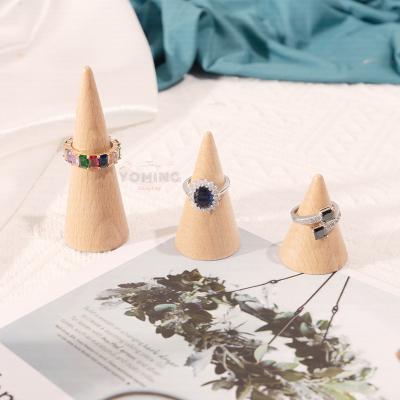 China Hot Sale Factory Sale Shop Display Home Decoration Ring Holder Jewelry Display Wooden Ring Holder Window Display Props for sale