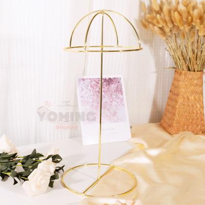 China Store Display Home Decor Metal Jewelry Display Stand Gold Hat Display Rack High Quality Hat Rack For Baseball Hat Jewelry Display Rack for sale