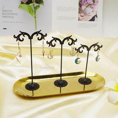 China Jewelry Display Factory Hot Sale Customized Jewelry Earring Metal Ornament Stand Portable Ear Stud Holder Display Rack for sale