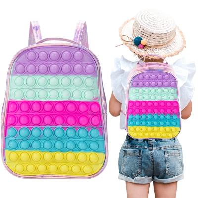 China Finger Decompression Amazon Hit Pop Bubble Snap Backpack School Bags for Girls and Children for sale