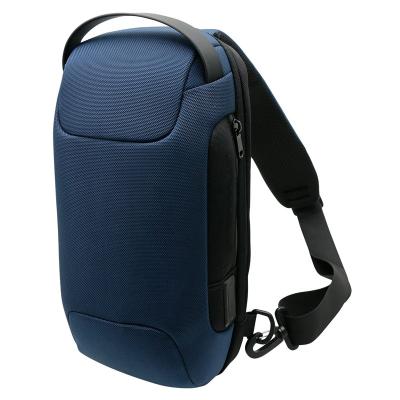 China Water Registance Navy Blue Shockproof Dustproof Casual Cross - Body Sling Bags Day Pack Backpacks Waterproof Chest Bag With Usb Charging Port for sale