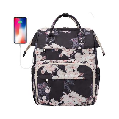 China With USB Fashionable Women Travel Bookbag Compartment Business Usb Laptop Backpack With Many Pockets for sale