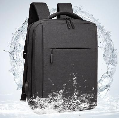 China Water Proof Logo Custom Durable Business Travel Waterproof Gray Oxford School Bag Student 15.6 Inch USB Laptop Backpack for sale