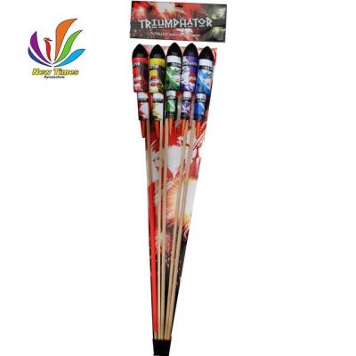 China Variedade 5 PCS de Rocket do céu do tubo do plástico do diâmetro 54MM com vara de madeira à venda