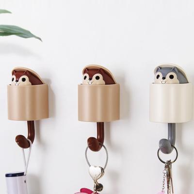 China New Cartoon Children's Main Chain Hook Stored Adhesive Hangers and Cute Wall Plastic Hook Cloakroom Clothing Hangers for sale