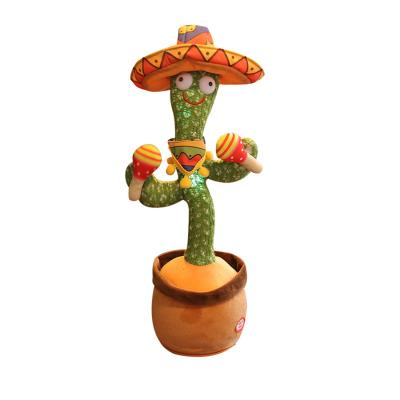 China Modern attractive singing cactus toy, rechargeable plush cactus toy for home decoration, kids play with recording function for sale