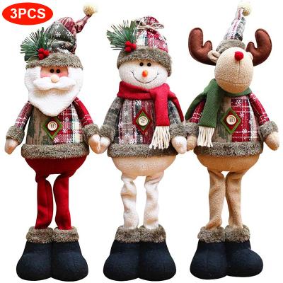 China Durable Santa Claus Standing Doll Decoration Merry Christmas Ornament Reindeer Snowman 2022 New Year Christmas Dolls Tree Decor for sale