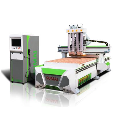 China Wooden Door/Cabinets/Furniture Soft And Precise High Wood Cutting And Engraving Woodworking Machine 4 Axis CNC Router for sale