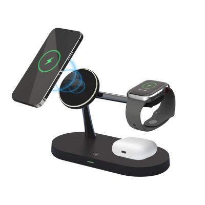 China Smart Watch 15W Fast Wireless Charger 4 in 1 Magnetic Charging Dock for iPhone 12 11 pro XS max XR X 8 Apple Watch SE 6 5 4 3 AirPods for sale