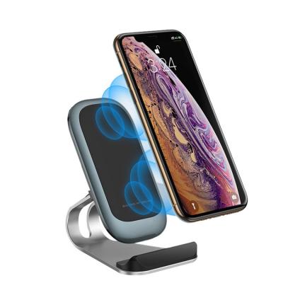 China Wireless Fast Charging The iPhone 12 Vertical 10w Stand Fast Wireless Charger 15W Phone Desktop Wireless Charging Stand for sale