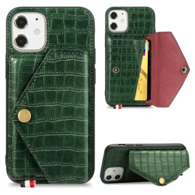 China High PU Leather Cell Phone Case Alligator Pattern Phone Case Luxury Protective Shockproof Case Card Holder for sale