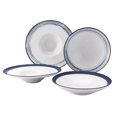 China Sustainable Factory Wholesale Marble Dinnerware Set Dish Set Luxury Porcelain Dinnerware Dishes for sale