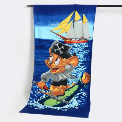 China Best Selling Custom Safe Cartoon Kids Beach Towel For Kids With Animal Print Kids Proof Outside And Inside Microfiber Towel for sale