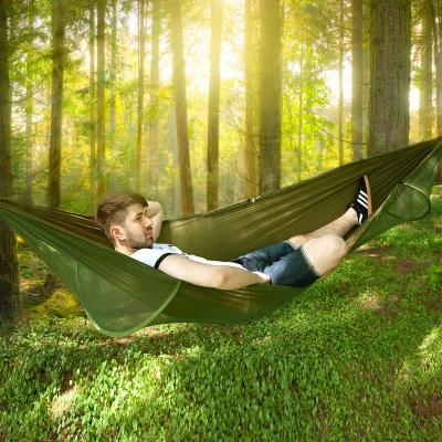 China Modern Portable Parachute Hammock Nylon Camping Tent Hammock With Mosquito Net for sale