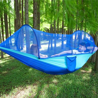 China Modern Outdoor Nylon Portable Double Person Height Waterproof Camping Hammock With Mosquito Net for sale