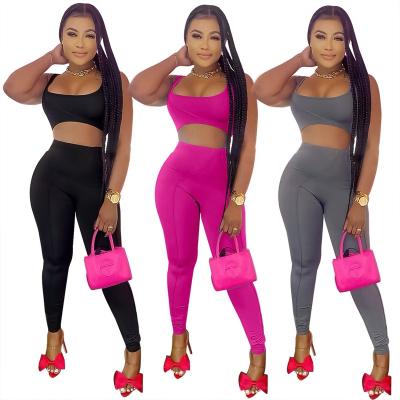 China RG-FE214 2022 hot sale boutique women's QUICK DRY crop sports bra and gaiters jogger pants two-piece set for sale