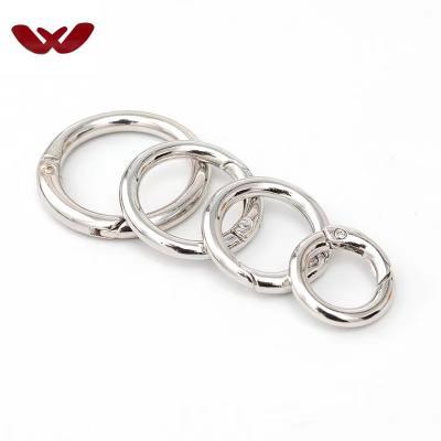 China Washable Zinc Alloy Spring Ring Ring Buckle Ring Opening Spring Buckle Clothing Handbag Bag Chain Case Custom Logo Custom Logo for sale