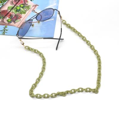 China 2020 2021 Fashionable Custom Color Sunglasses Lanyard Strap For Women Elegant Green Matte Acrylic Monocle Chain for sale