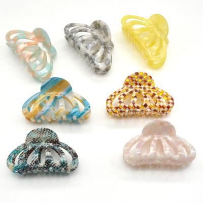 China Girls' Hair Decoration Custom Color And Shape Small Clear Acetate Women Hair Clip Claw for sale