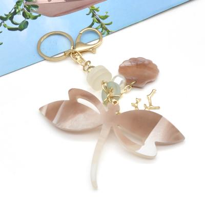 China 2021 New Beautiful Portable Fashionable Acrylic Butterfly Key Chain Women for sale