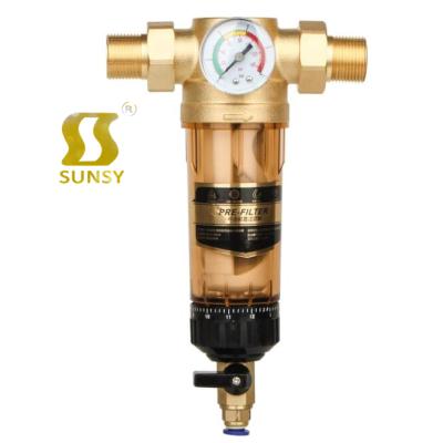 China Sunsy Household Taizhou Household Universal 40 Micrometer Common Brass Water Pre-Filter With Stainless Steel Mesh Meter Water Filter System for sale