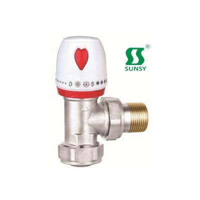 China General China Yuhuan factory shunshui BSPP sunsy NPT forged brass aluminum plastic type female manual temperature control angle valve for sale