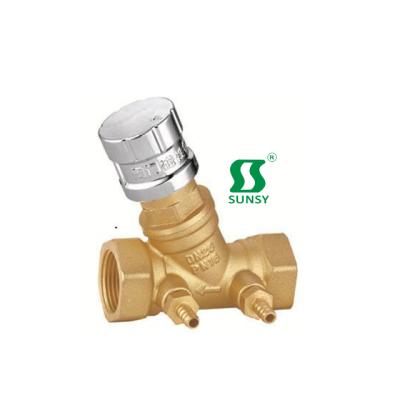 China General China Yuhuan sunsy BSP NPT factory forged female thread bronze lockable lock locking static brass 3balance valve for water for sale