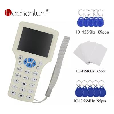 China 10 Frequency RFID Reader Writer Copier Duplicator IC/ID USB English Cable For 125Khz 13.56Mhz Cards LCD Screen Duplicator 08cd-SUIT for sale