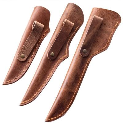 China Europe Genuine Leather Knife Cover Camping Knives Pocket Fixed Blade Knife Sheath Bag Leather Sheath Organizer for sale