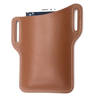 China Genuine Leather Cell Phone Case Leather Portable Sports Bag Waist Bag For Mobile Device for sale