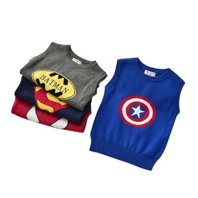 China Spring Anti-shrink Drop Netting Creative Cartoon Children Boy Anime Knit Vest Sweater for sale