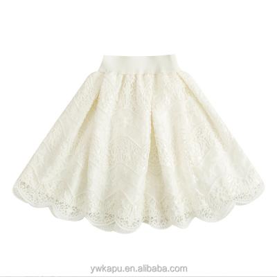 China Breathable White Lace Pleated Wrap Skirt School Girl Kids Maxi Skirt For Toddler for sale