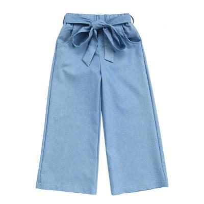 China The latest autumn new arrival design jeans denim girl pants viable cotton long soft elastic waist for sale