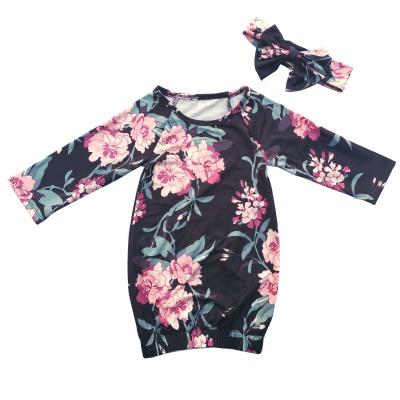 China Soft Baby Sleeper Long Sleeve Baby Dress Unisex Baby Milk Silk Baby Tied Dresses for sale