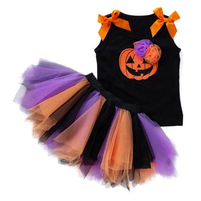 China Baby Anti-Shrink Vest Halloween New Arrival Fashionable Punk Toddler Sleeveless Punk Tulle Pleated Skirt for sale