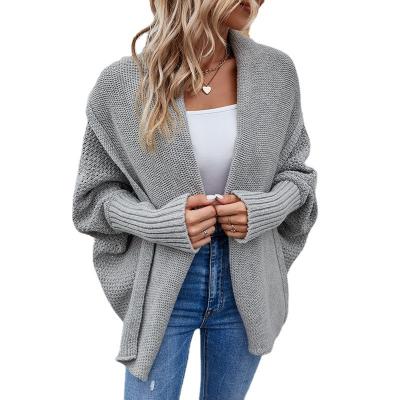 China Anti-pilling cardigan 2022 Manufacturer Custom Luxury Solid batwing knitted sweater by sleeve for women for sale