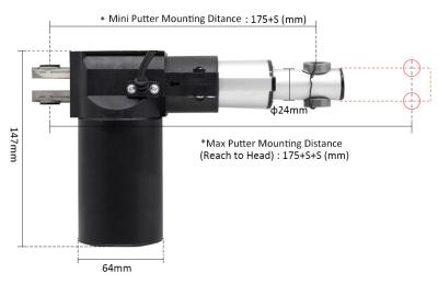 China Miniactuator van de Groottevoering Elektrische Putter Brushless gelijkstroom Motor 36v met 1 Jaargarantie Te koop