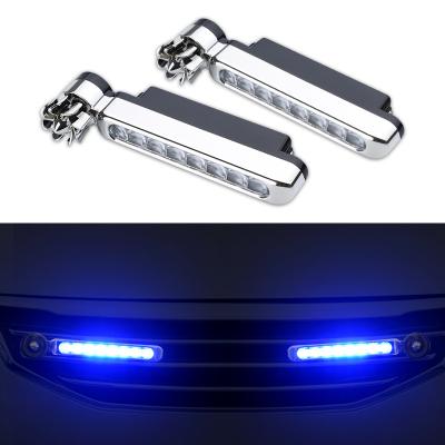 China Vehicle 8 LED No Wind Power Grille Vehicle Wiring Lights With Fan Rotation For Car Fog Warning Daytime Running for sale