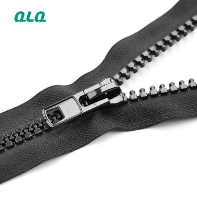 China Resin Plastic Zipper #5 Long 50cm Open End Durable/Auto Finish Custom Resin Bag Lock Zippers for sale