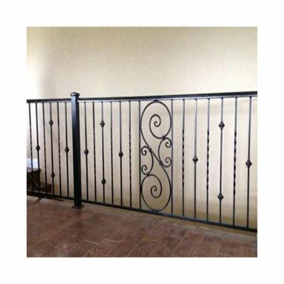 China Wholesale Black Stain Wrought Iron Fence European Style Easily Assembled Pointed Head With Flower Fence Park Community Fence for sale