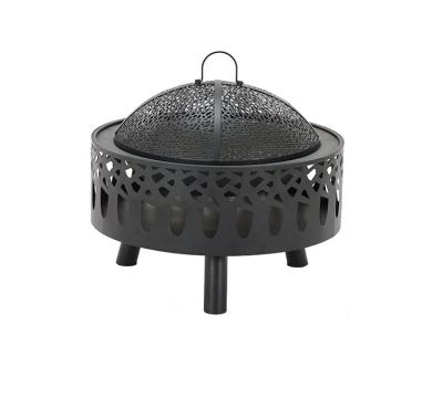 China Outdoor Wood Burning Square Iron Fire Pit Garden Metal Table Barbecue Grill Patio Heater for sale