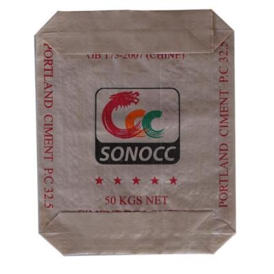 中国 Block 50kg 50kg Polypropylene Valve Bag Moisture Proof PP Woven Bottom Netting Material For Chemicals/Cement/Fertilizer 販売のため