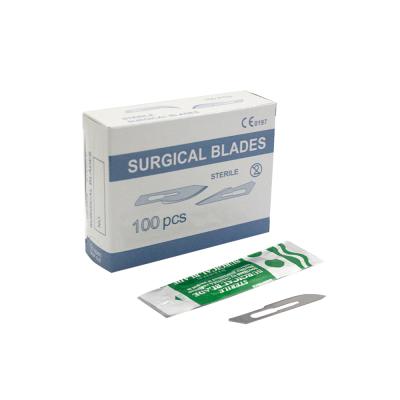 China Latest Technology Disposable Carbon Steel Instruments Surgery Surgical Cutting Blade 100 Pieces One Box for sale