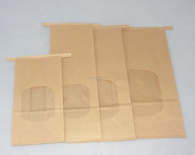 China Moisture Proof Medium Brown Kraft Paper Bags With Tin Tie for sale