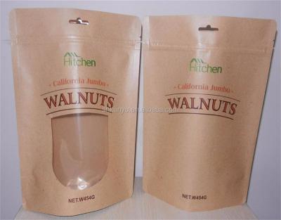 China Moisture Proof Custom Kraft Paper Stand Up Pouches for sale