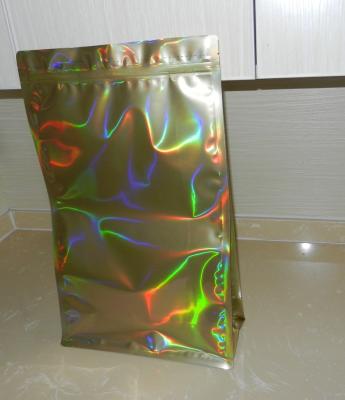 China Large Flat Bottom Pouch Moisture Proof Holographic Bag for sale