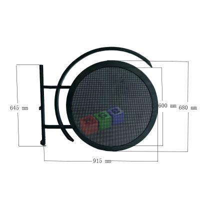 China Cheap solution LOGO LED screen P4.68 logo led screen outdoor double side in control 4G running LOGO led display LOGO round circle circular spheric led display for sale