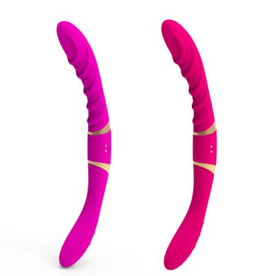 China 10 Frequency Vibration Female Masturbator Finger Vibrator Couple Sex Dual Vibrator for sale