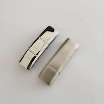 China Wholesale Fashionable/Streetwear Metal Bracelet Clasp For Leather 3 Pcs Stainless Steel Magnetic Clasp for sale